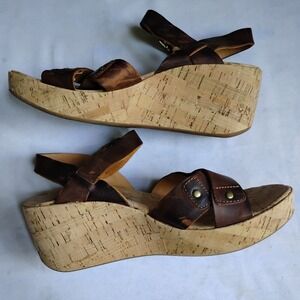 Kork Ease Sandals 10 Wedge Leather‎ Strappy Boho Beach Comfort Casual